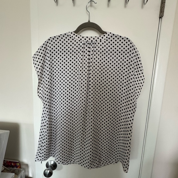 INC International Concepts Black and White Polka Dot Blouse - Picture 4 of 4